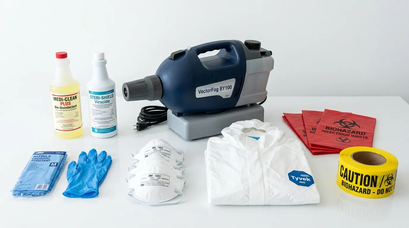 Professional biohazard remediation crew working in Blue Grass